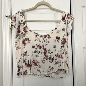 AE floral cropped blouse